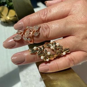 Two Leaf Rings! Size 7